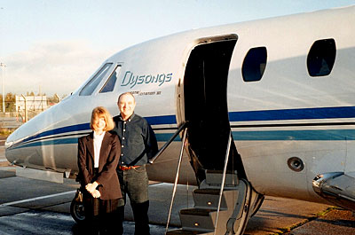 Myself and My wife before a trip to Paris on a Cessna Citation